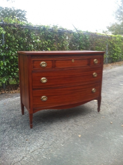 Mahogany chest of drawers stripped, repaired and refinished closed grain satin