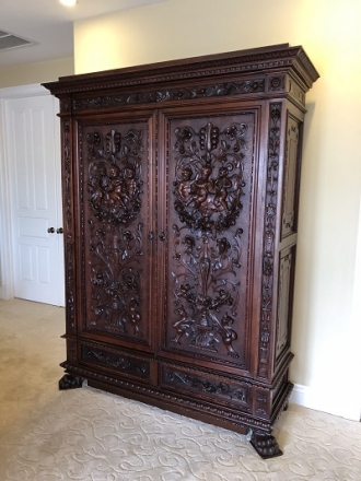 French antique armoire repaired and restored