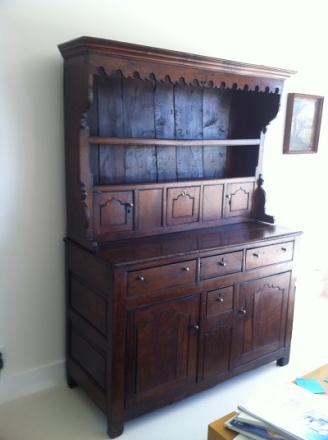 China cabinet from the 18th century repaired and restored as original as possible